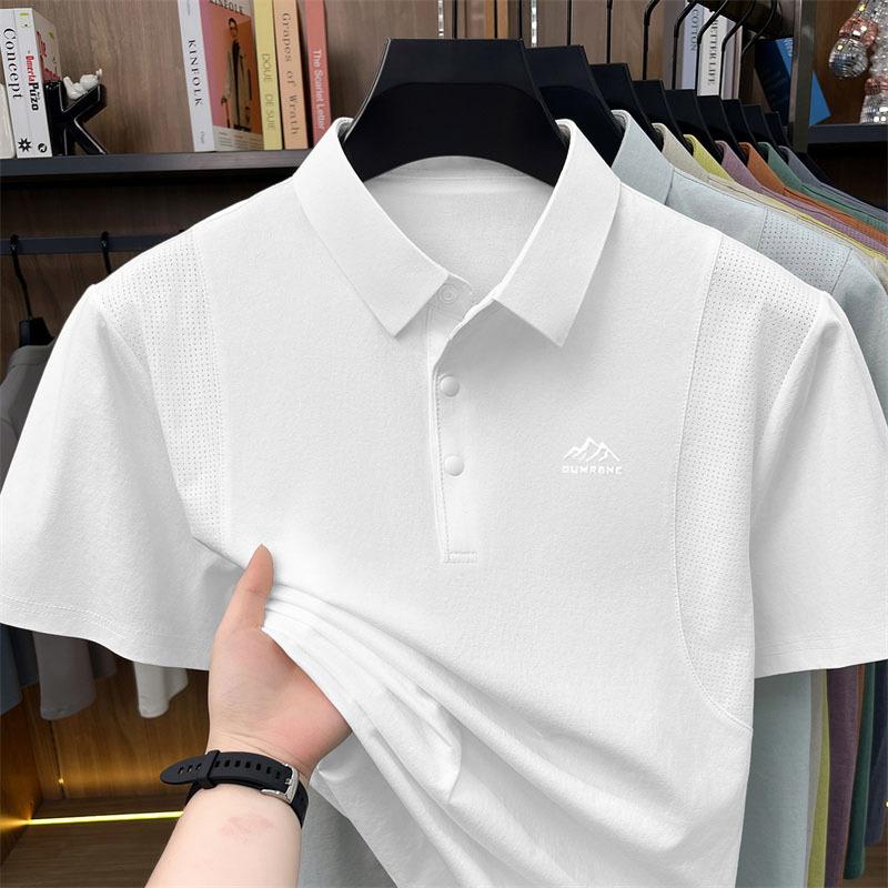 Men s Short Sleevepolo Quick-Dry Breathable Lapel Collar Printed Casual Fashion Versatile T-Shirt Top M