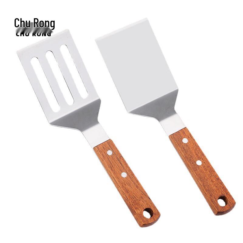 Churong Wooden Handle Stainless Steel Spatula Set