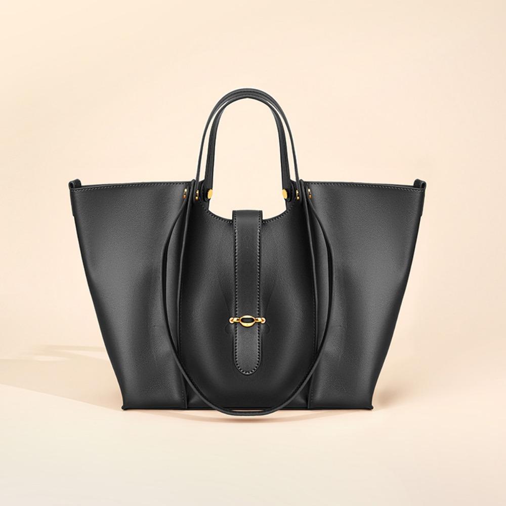 New Women's Bag Tote Bag Large Capacity Leather Large Bag Simple and Versatile Shoulder Bucket Bag