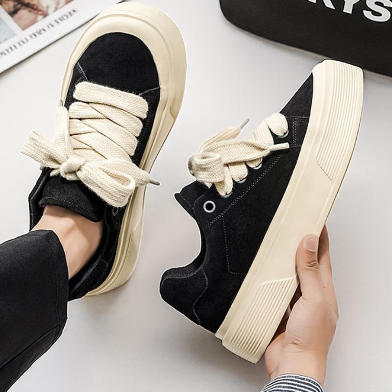 Men Thick Sole Low Top Soft Sole Casual Athletic Skate Sneakers