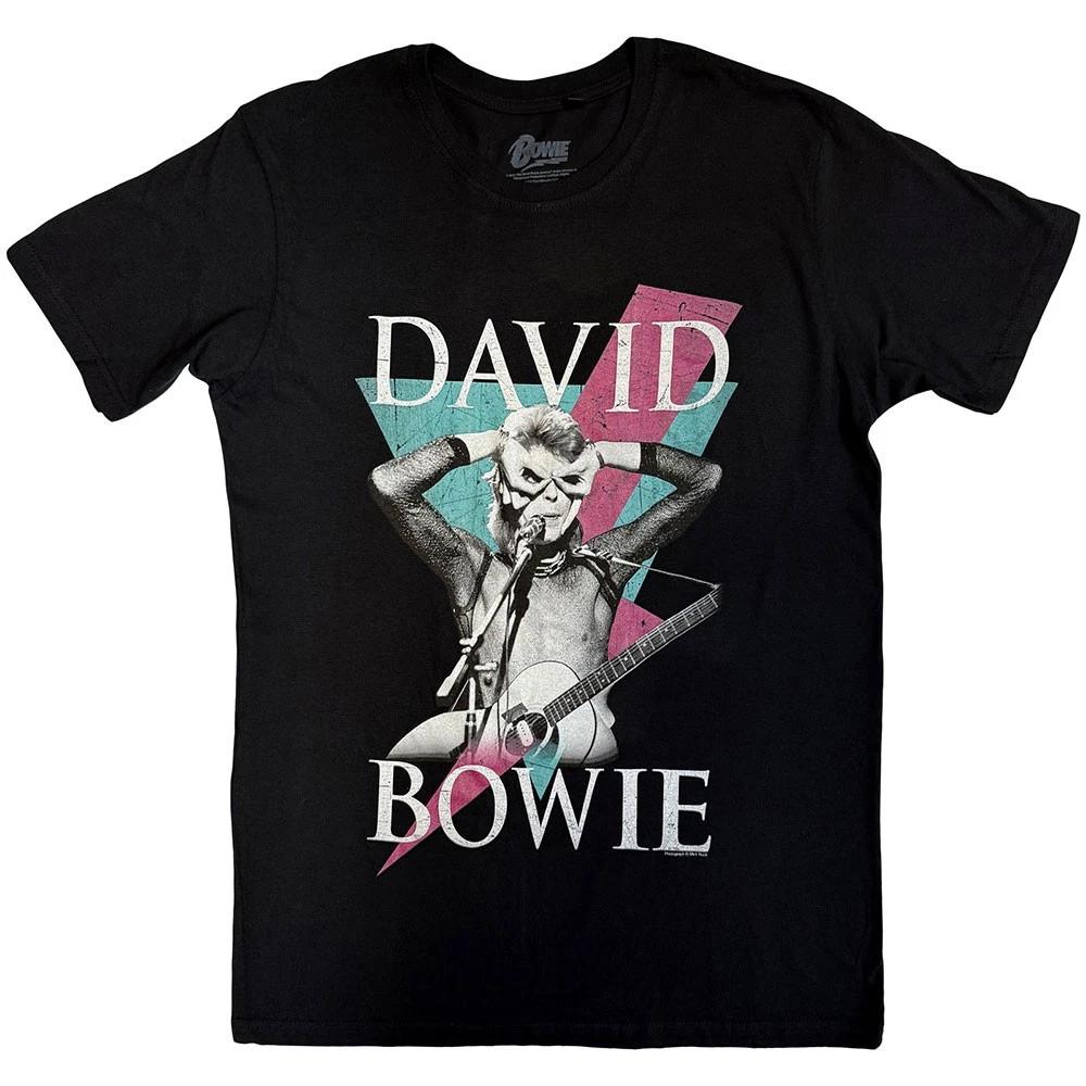 David Bowie 100% Cotton T-shirt Mens Tees Top Aladdin Sane Thunder Official Mens Black 4XL