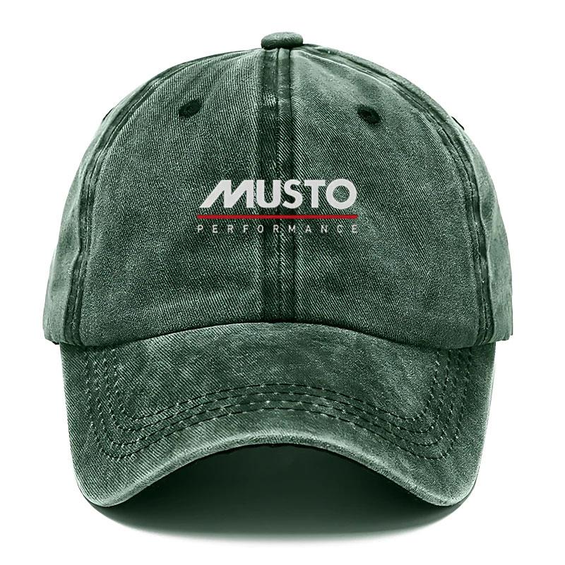 Yiran bag Musto Performance Custom Vintage Gewassen Katoenen Baseballpet Uniseks Retro Zachte Top Verstelbare Snapback Hoed Voor Buitensporten