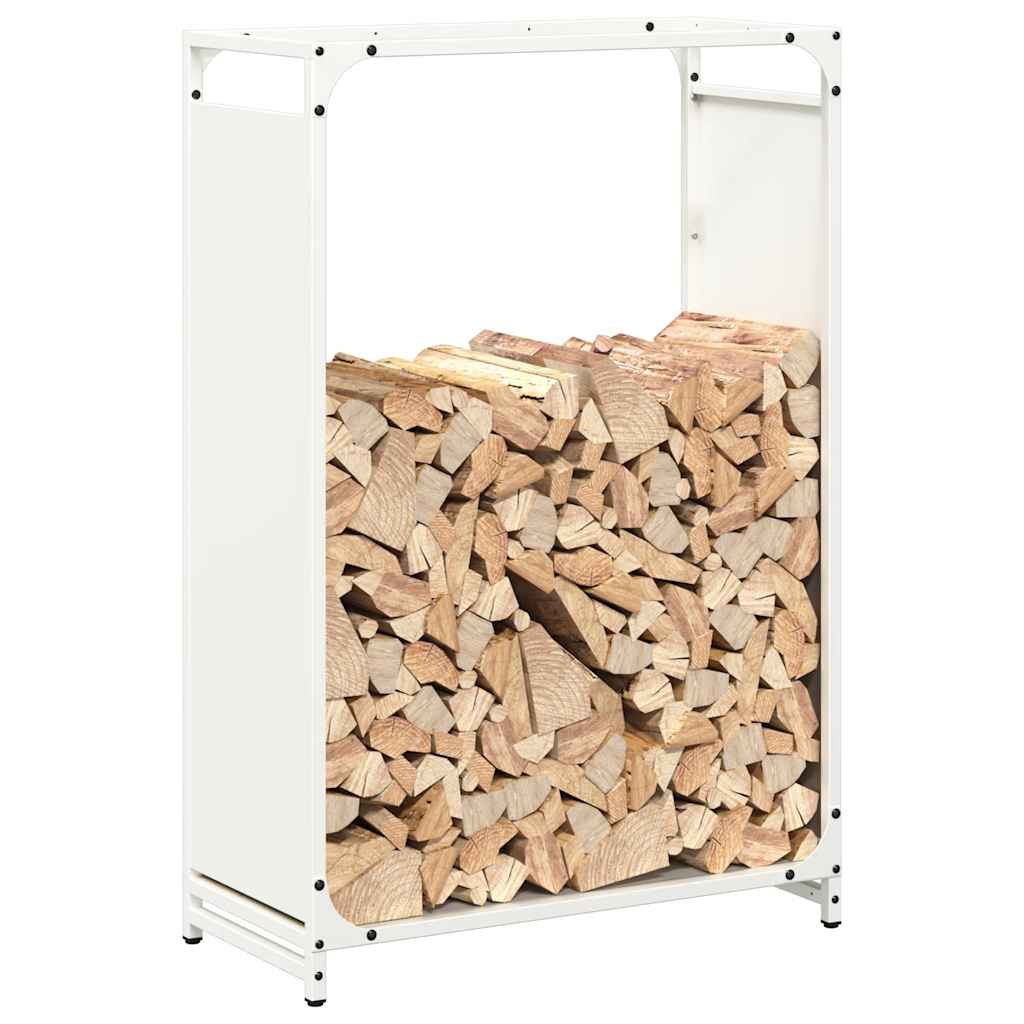 Firewood Rack White 60x28x90 cm Cold Rolled Steel