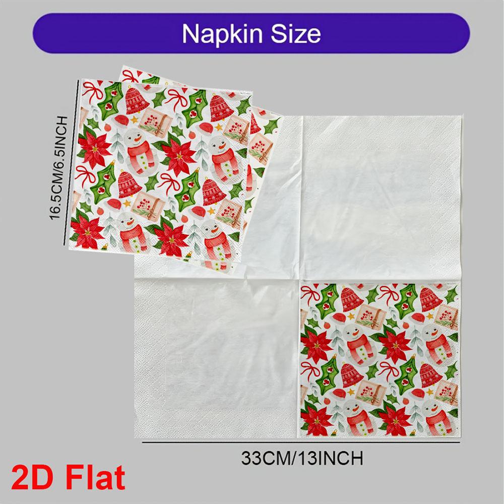 20pcs Disposable Napkins with Christmas Theme Pattern Print for Wedding,Parties,and Daily Use for Thanksgiving Fall Christmas Table Decoration