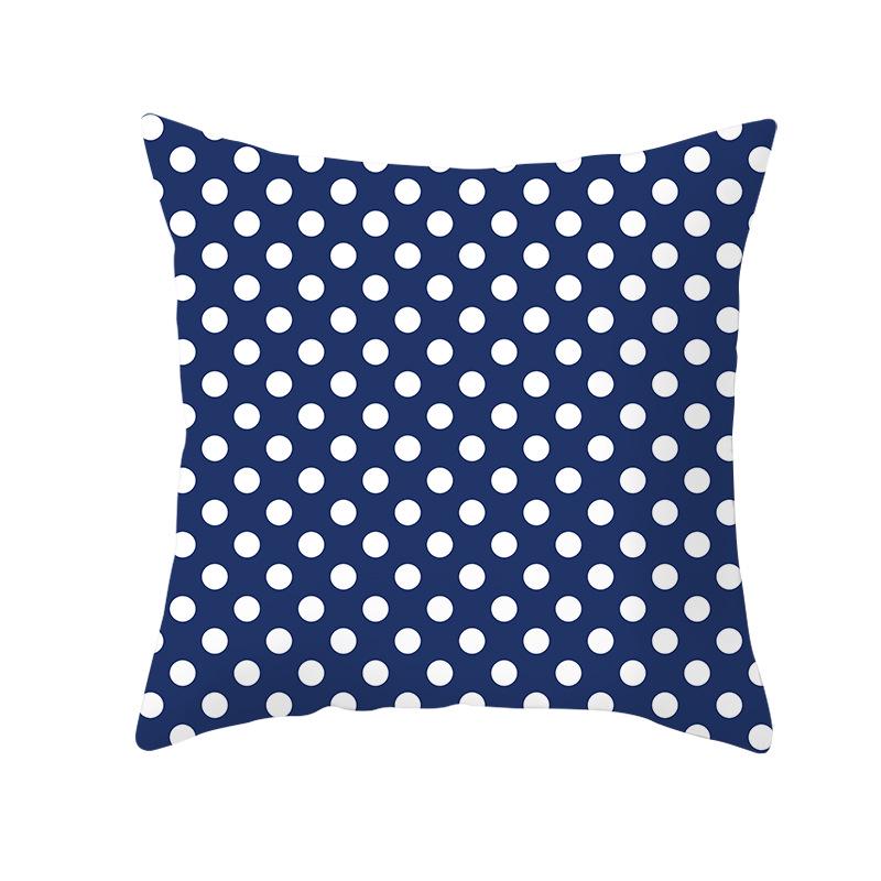 Red, Blue and Black Geometric Cushion Cover, Peach Skin Print Pillow Cover, Square Sofa Cushion, Home Textiles and Household Products