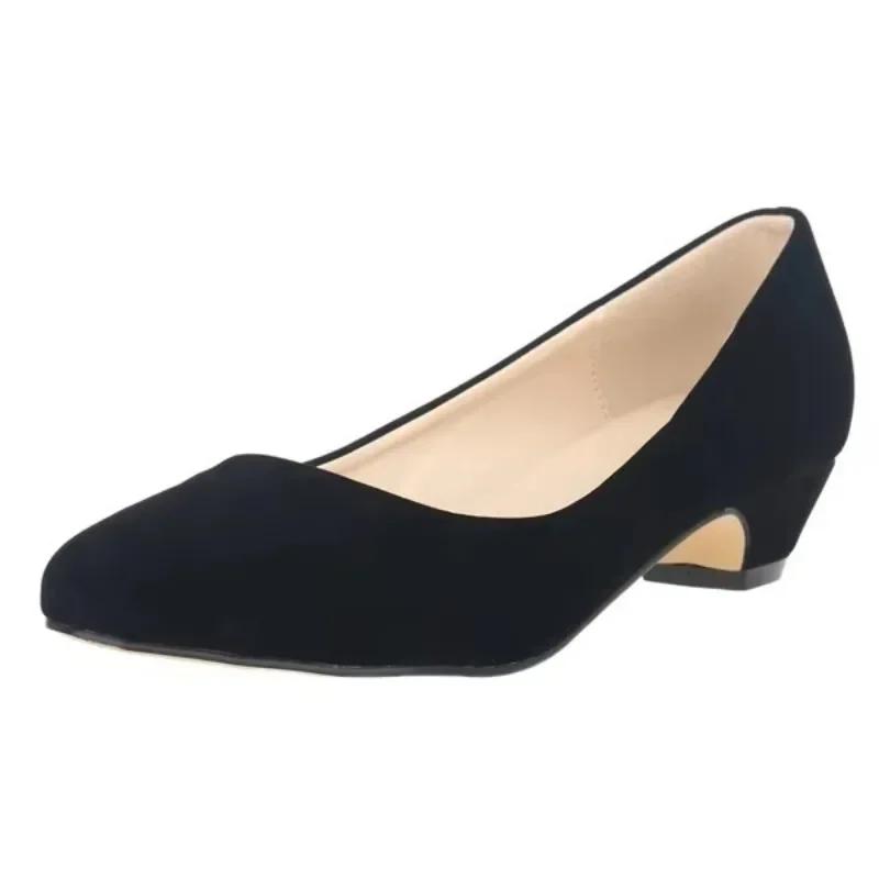 

Женские туфли-лодочки Nude Comfort на толстом низком каблуке 3 см с неглубоким носком, женская мода, офисная работа, свадьба, вечеринка, туфли для женщин, большие размеры 35