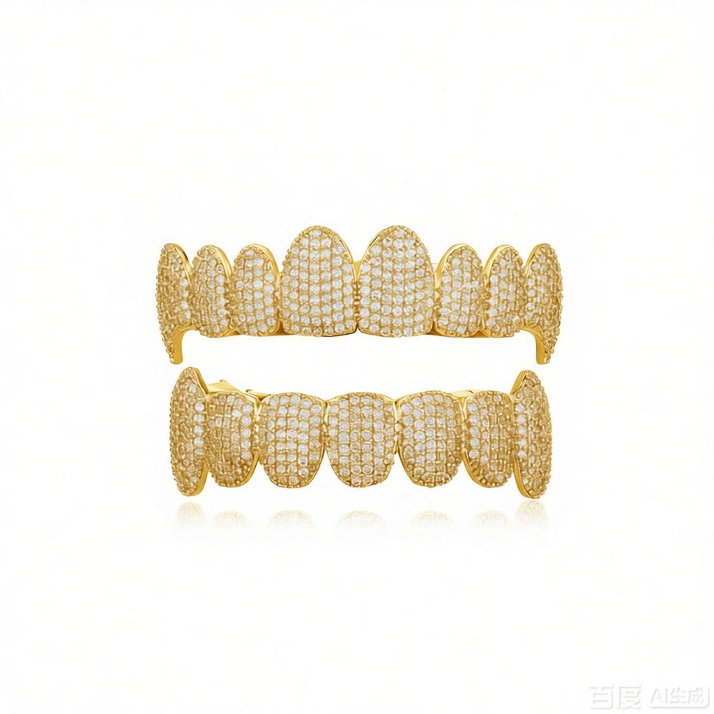Griglie Hip Hop alla Moda Iced Out Zircone Cubico Diamante Grillz Zanne Fascino Zircone CZ Decorazione Denti Gioielli