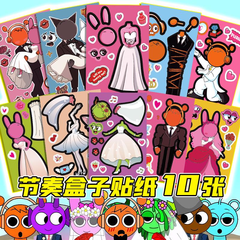 Rhythm Box Sprunki Game Stickers DIY Educational Toy Book for Kids