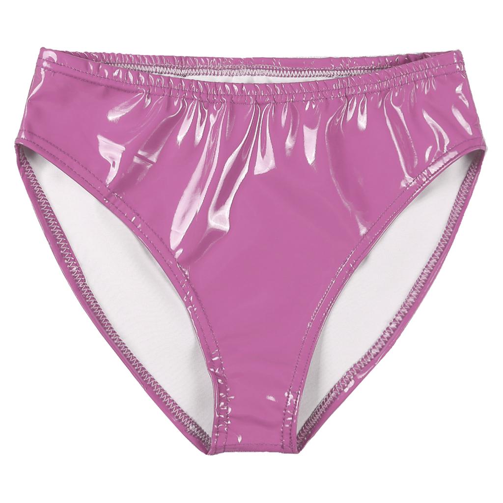 Mens Wet Look Patent Leather Briefs Underwear Elastic Waistband Performance Underpants for Club Dancing Stage Show