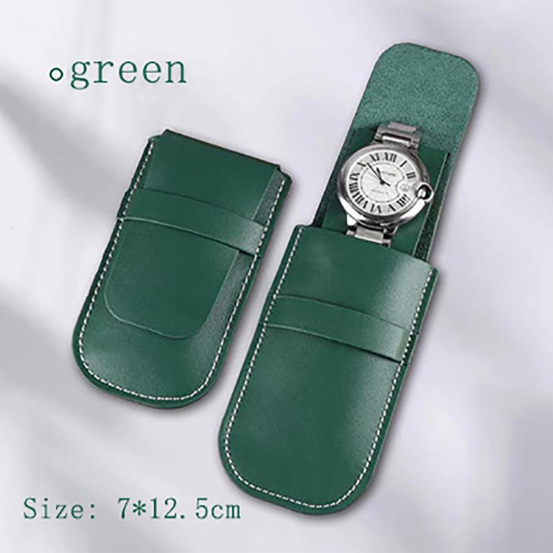 

New Anti-Dust Watch Bag Organizer Jewelry Storage Gift Bag Flannelette & Leather Watch Accessories Case For Watch Storage 1PC зелений