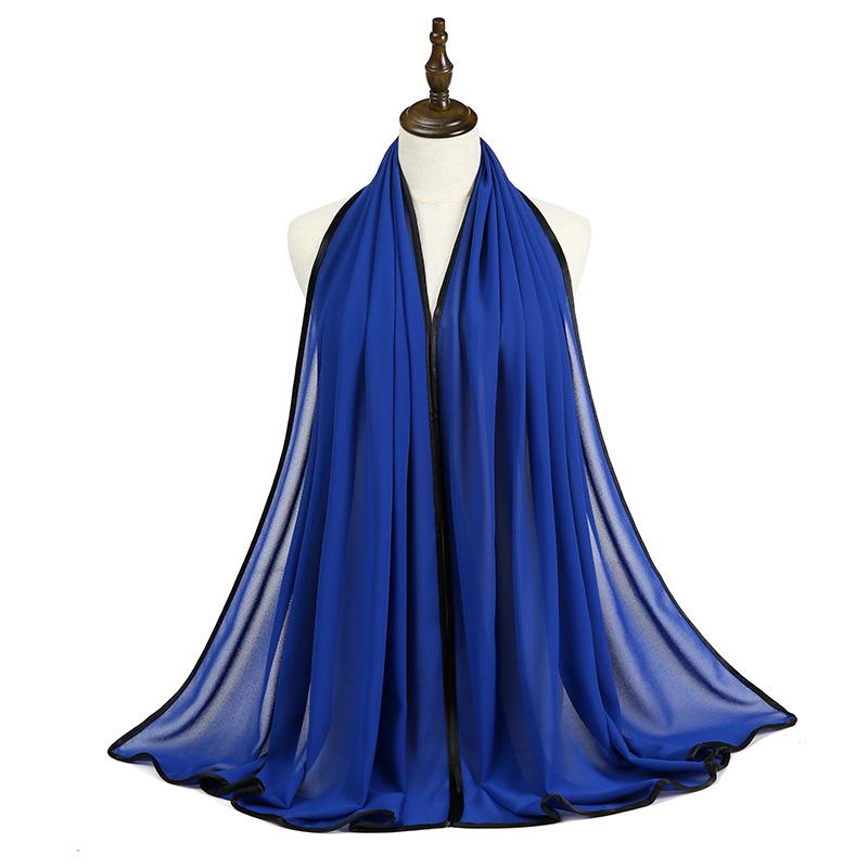 2026 Spring and Summer New Malaysia Indonesia Fashion Headscarf, Women's Pearl Chiffon Hemming Headscarf