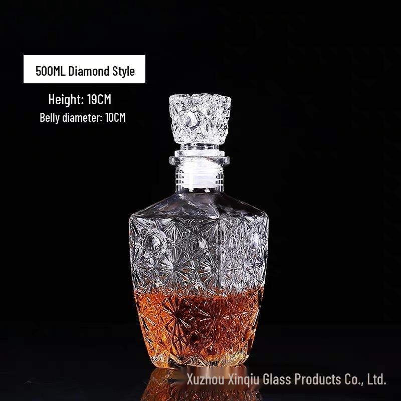 Creative Crystal Diamond Wine Decanter: 50ml-1000ml Transparent Red Wine Bottle