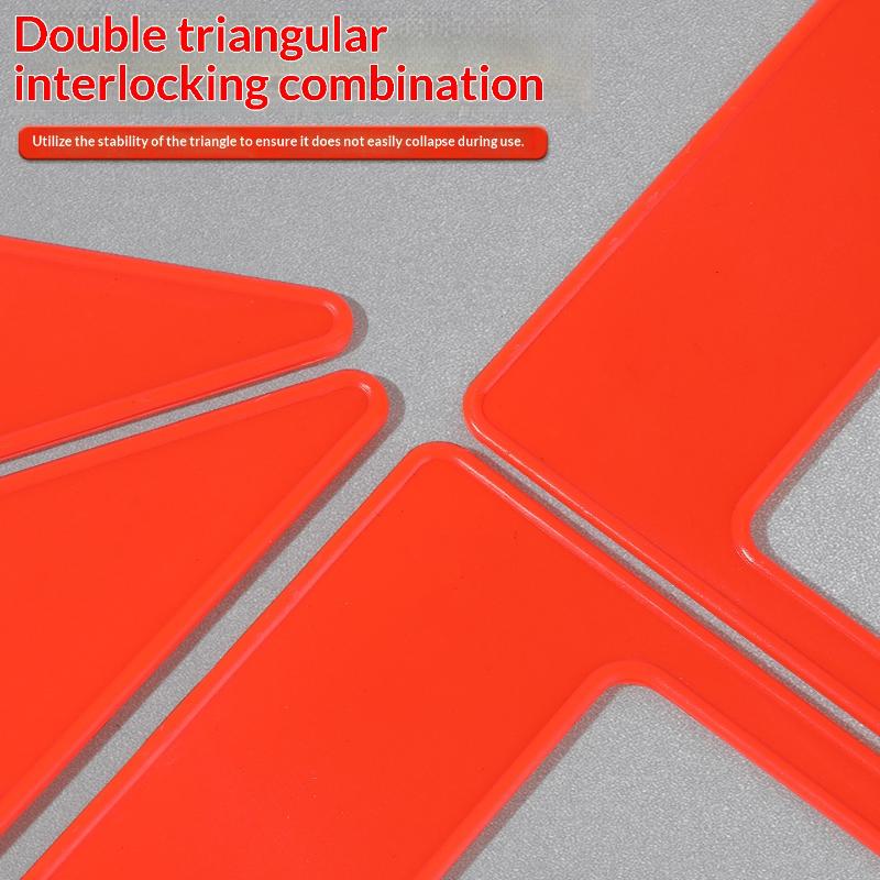 Reflective Triangle Warning Sign Red Tripod Folded Stop Sign Emergency Breakdown Triangle Warning Tool Cars Stop Sign