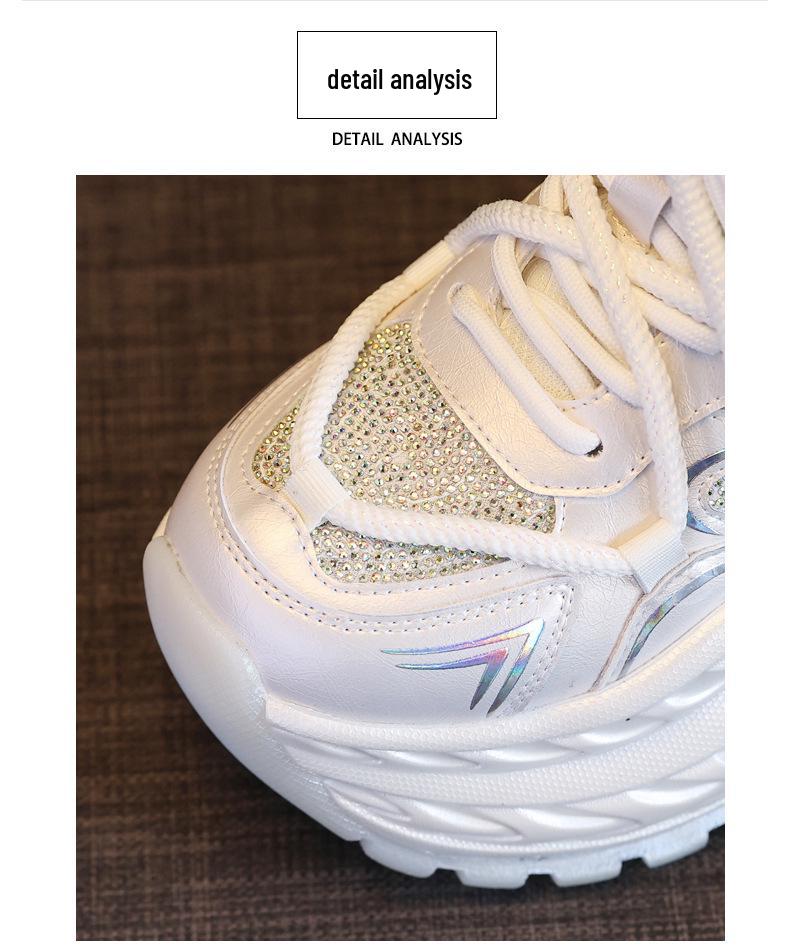 2025 Rhinestone Platform Hidden Heel Women's Fashion Sneakers