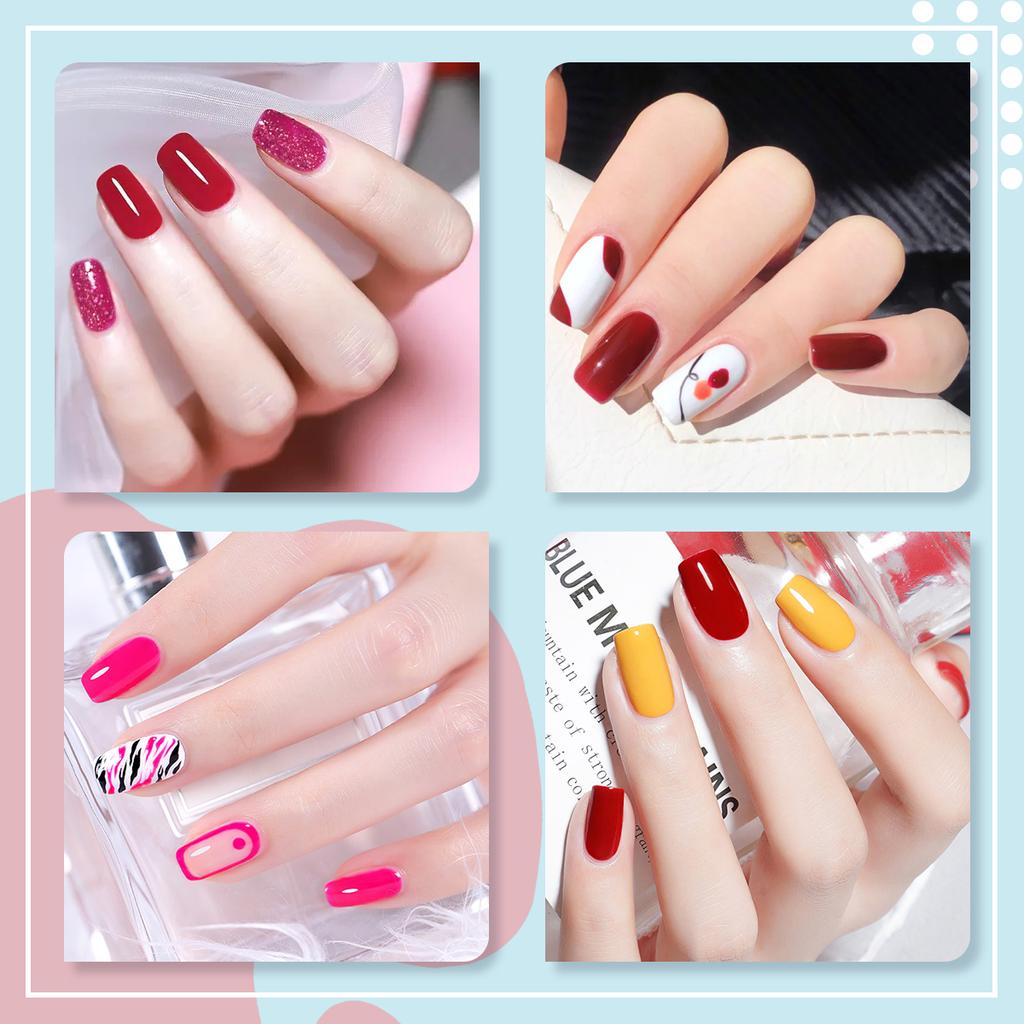 MAYJAM 8Pcs Colorful Nail Gel Polish Set Glitters Holographics Nail UV Gel Soak Off UV Nail Art Gel Fingernail Women Fashion Nail Care