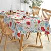Red Blue Poppy Flowers Rectangle Tablecloth for Table Decor Spring Summer Colorful Floral Plants Table Cloth Holiday Party Decor