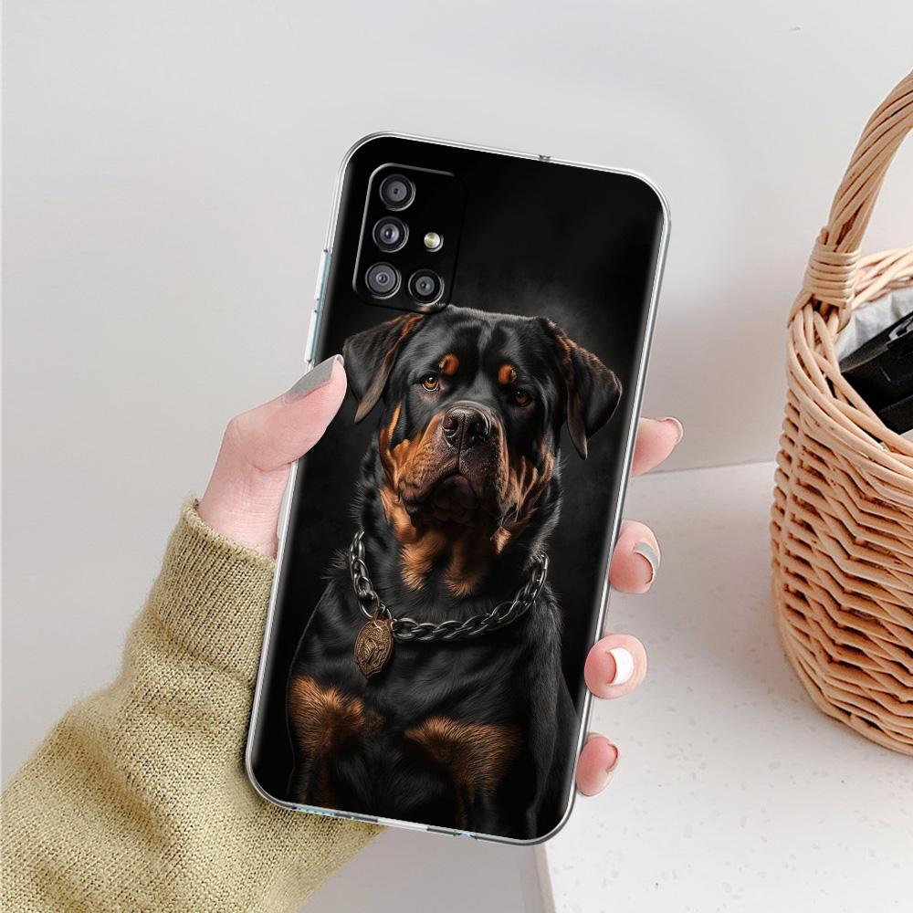 Phone Case For Samsung A15 A13 A35 A55 A51 A71 A41 A31 A21S A03S A05 A17 A23 A25 A33 A53 A73 5G A07 4G Cover Rottweiler Dog