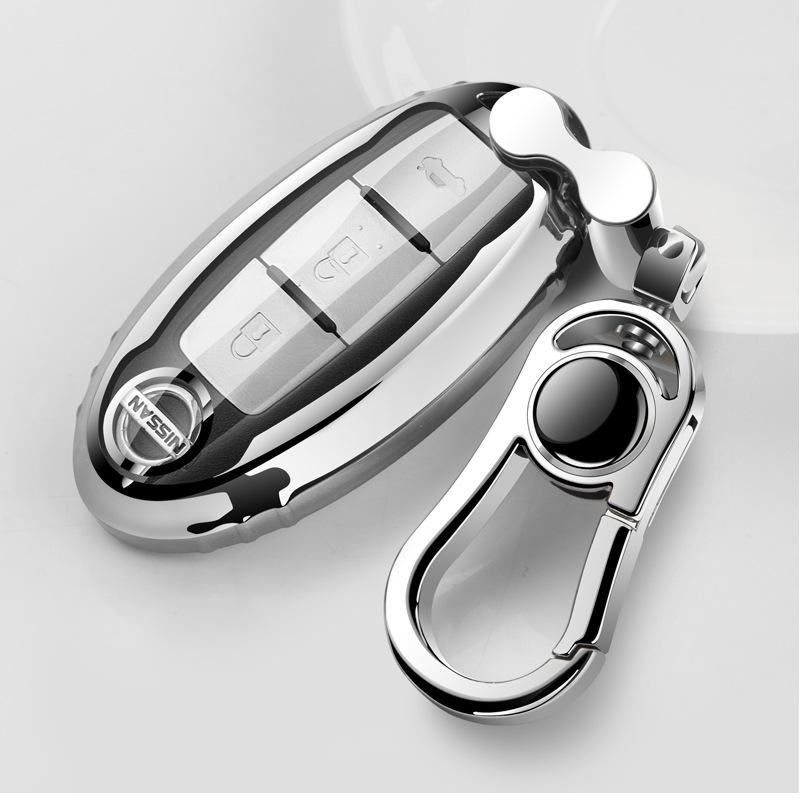 Suitable for Nissan Tiida Qashqai Nissan Qijun Bluebird Teana Xuanyi Car TPU Key Case Case Buckle