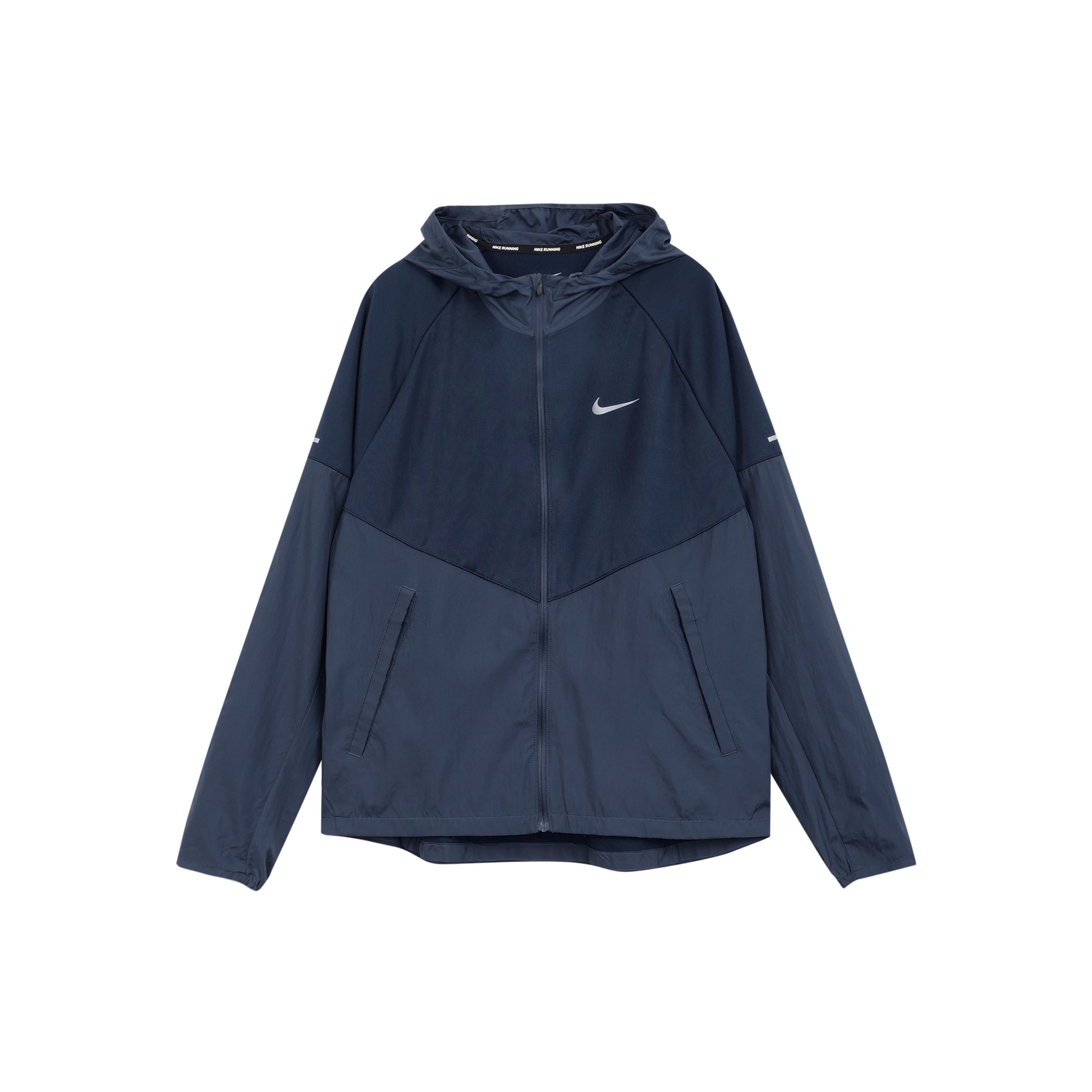 Мужские куртки Nike MILER Темно-синие с капюшоном Умеренные DH6682-475 S