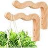 Minimalist Natural Wood Wall Plant Hanger Heavy Duty Hanging Flower Pot Hook for Modern Home Office Wall Decor