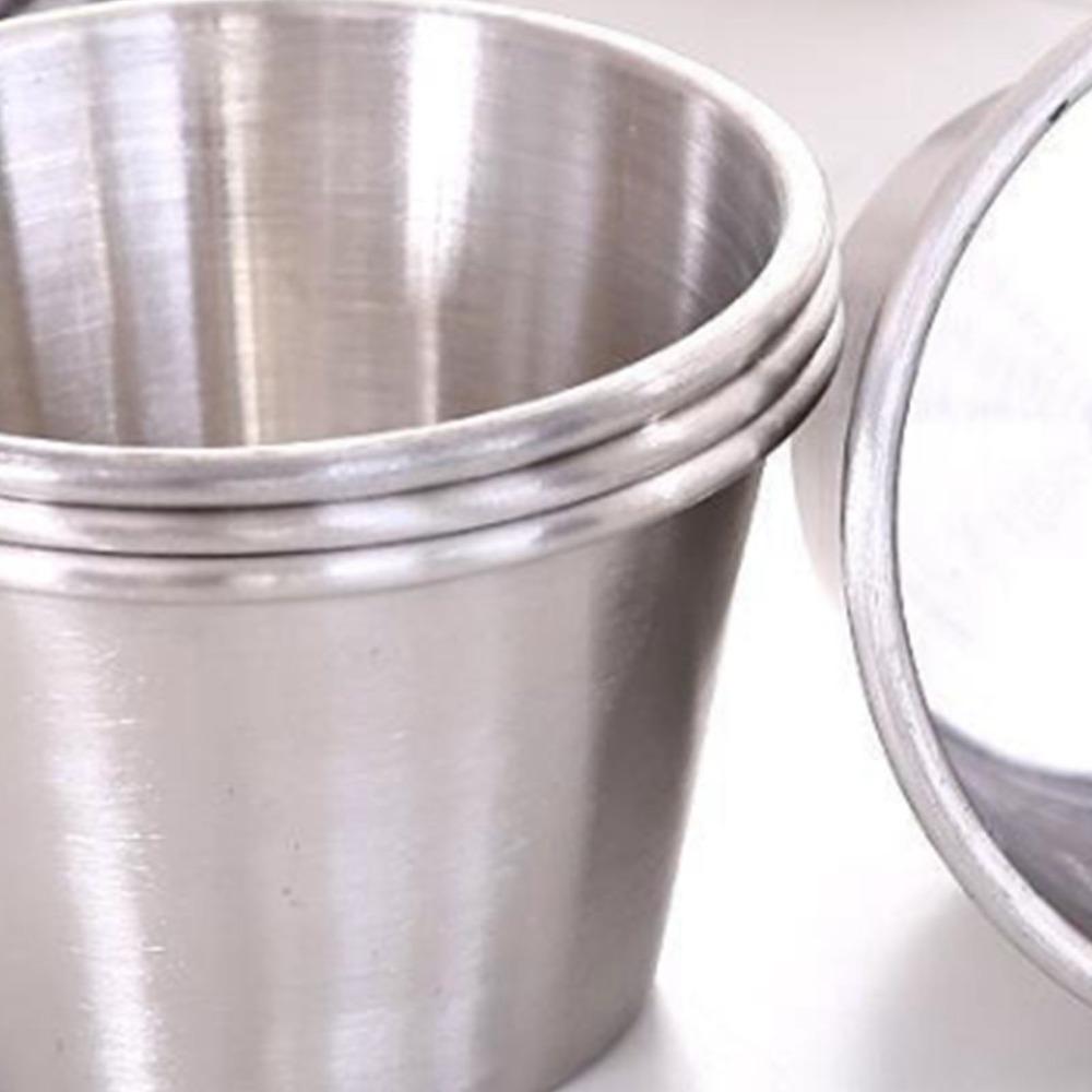 6 Pcs 70ml Dipping Sauce Bowls Leakproof Stainless Steel Sauce Cups  Outdoor Activities