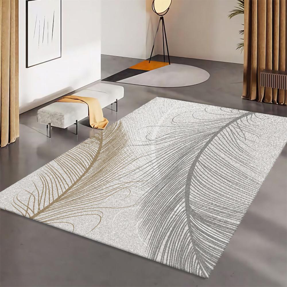 

Ковер для гостиной, цвет, узор из перьев, скандинавский, легкая роскошь, для дивана, чайного столика, спальни, прикроватный, для кабинета, офиса 80*120cm