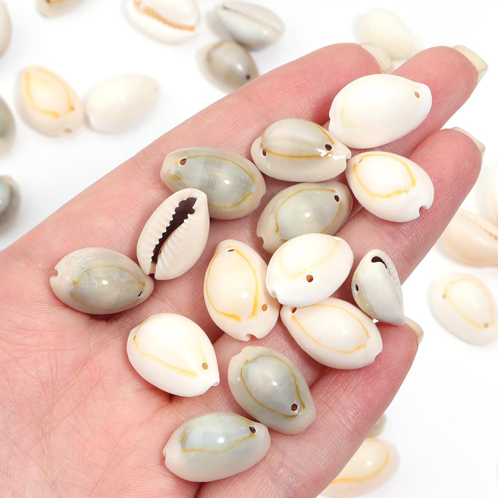 50Pcs 11x16mm Natural Shell Shaped Beads For Jewelry Making Mini Pendant DIY Handmade Necklace Phone Chain Gift Accessories
