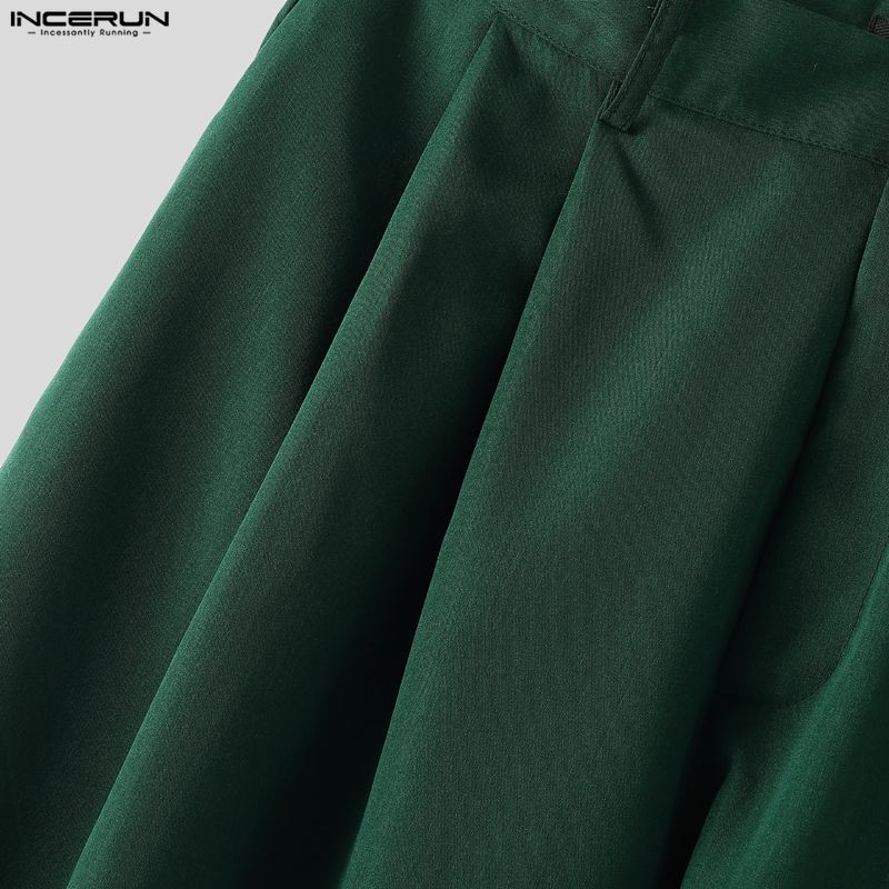 Sleeve Incerun Outfits Long Men Cropped Blazer And Long Wide Legs Pants Casual 2pcs Sets