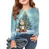 Christmas Day Girls Long Sleeve T Shirts Kids Fall Tops Crewneck Printed Basic Tees