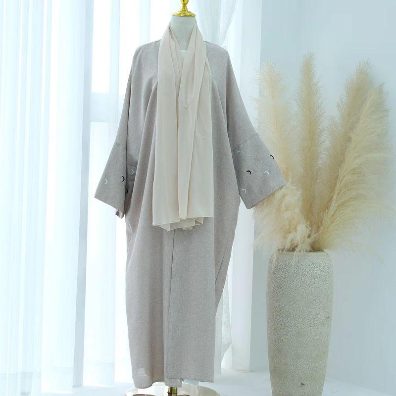 New Arrival Middle East Dubai Embroider Elegance Cardigan Robe Dress Embroidered Cardigan Dress
