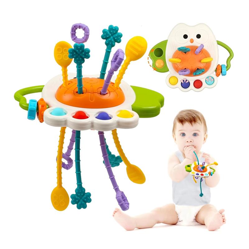 צעצועי מונטסורי לתינוקות 6-12 חודשים פעוטות פיתוח צעצוע חושי רעשן כדור תפיסה פטיש חול תוף מרים פעמון צעצועים חינוכיים