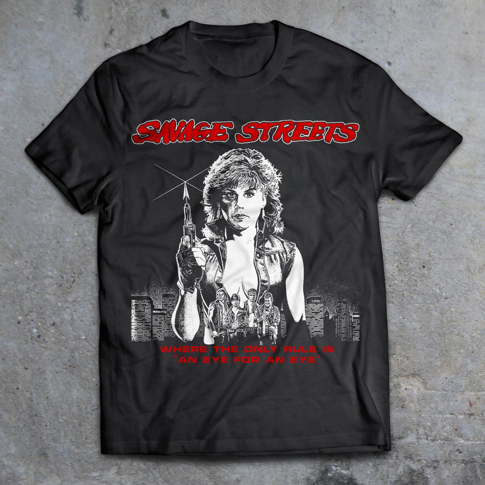 Savage Streets 1984 Cult B-Movie T-Shirt, Cult Punk Movie, 80s Horror Shirt, Lost Boys, Linda Blair, The Exorcist, Linnea Quigley, Repo Man 2XL