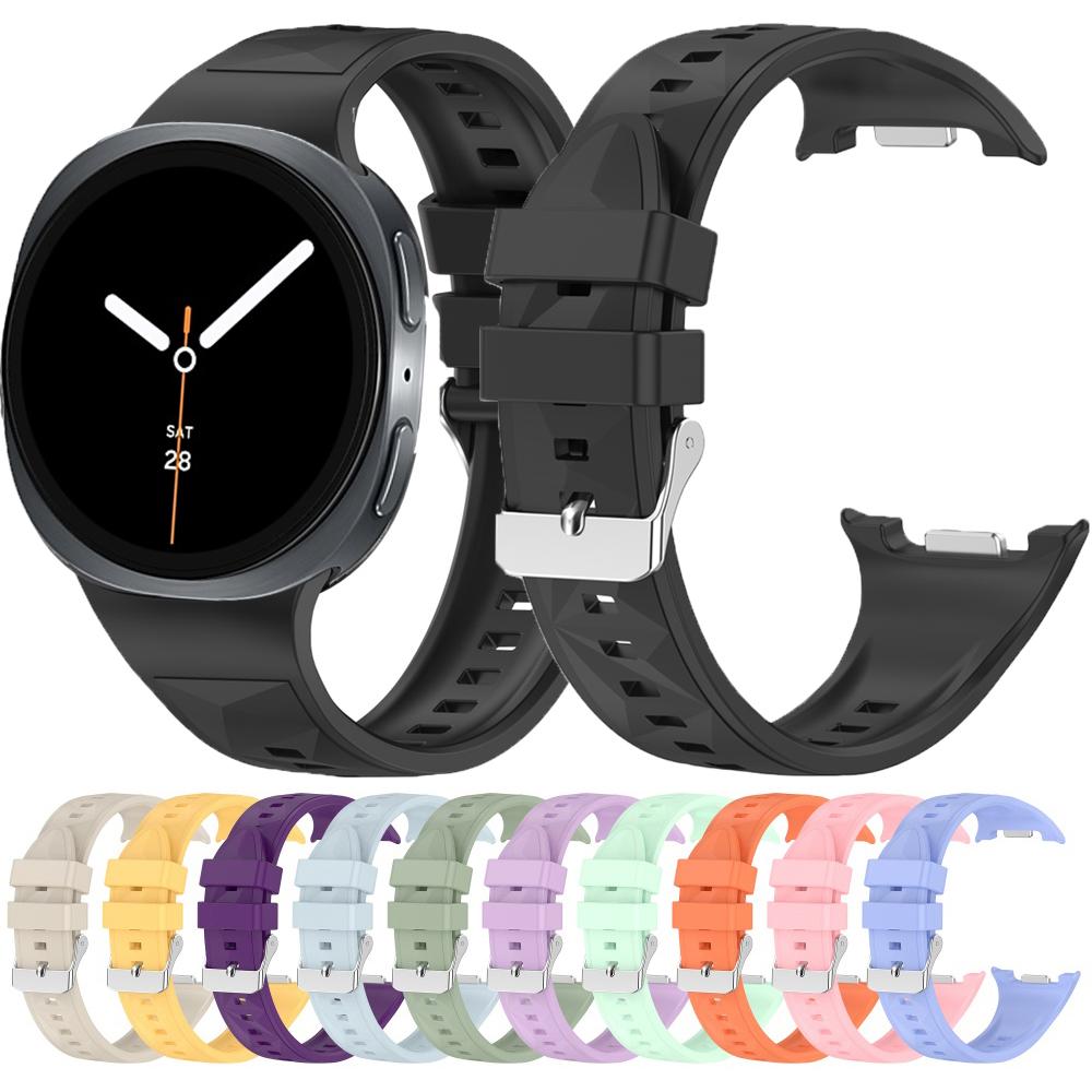 Pulseira de Relógio Para Samsung Galaxy Watch 8 44mm 40mm Pulseira de Silicone Respirável Para Samsung Watch 8 Classic 46mm Pulseira