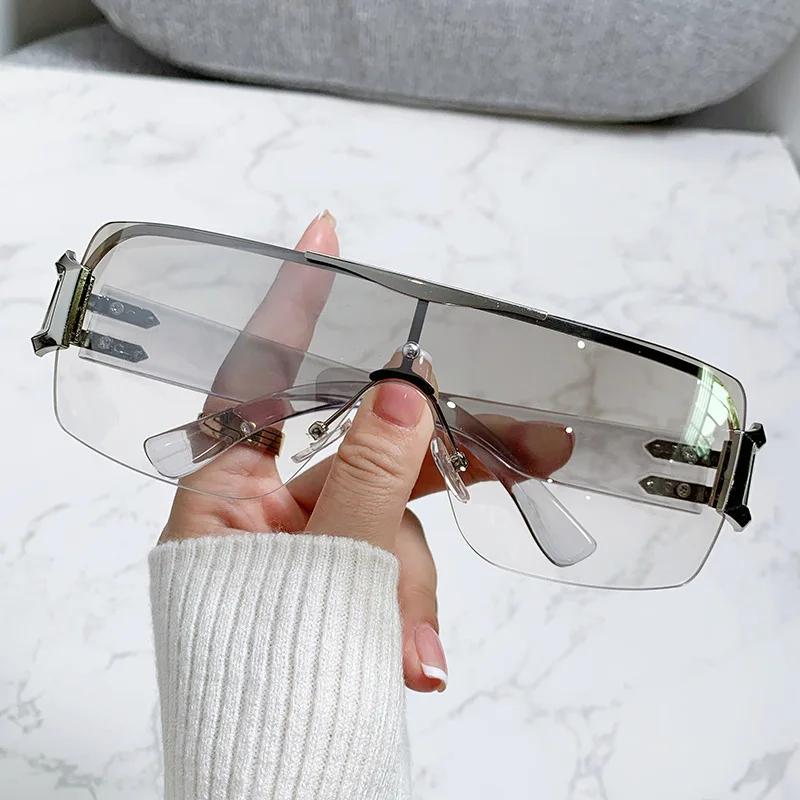 New Half Frame Oval Sunglasses Fashion Women'S Sunshade Sun Glasses Women Summer Street Photo Eyewear Uv400