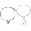 SHIXIN Vintage Black Leather Rope Long Necklace Women Simple Geometric Oval Adjustable Choker Necklace Party Jewelry Accessories
