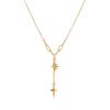 Hot-Selling Eight-Pointed Star Necklace: Gold-Plated Copper Tassel with Diamond-Studded Cross Pendant on Minimalist Clavicle Chain.
