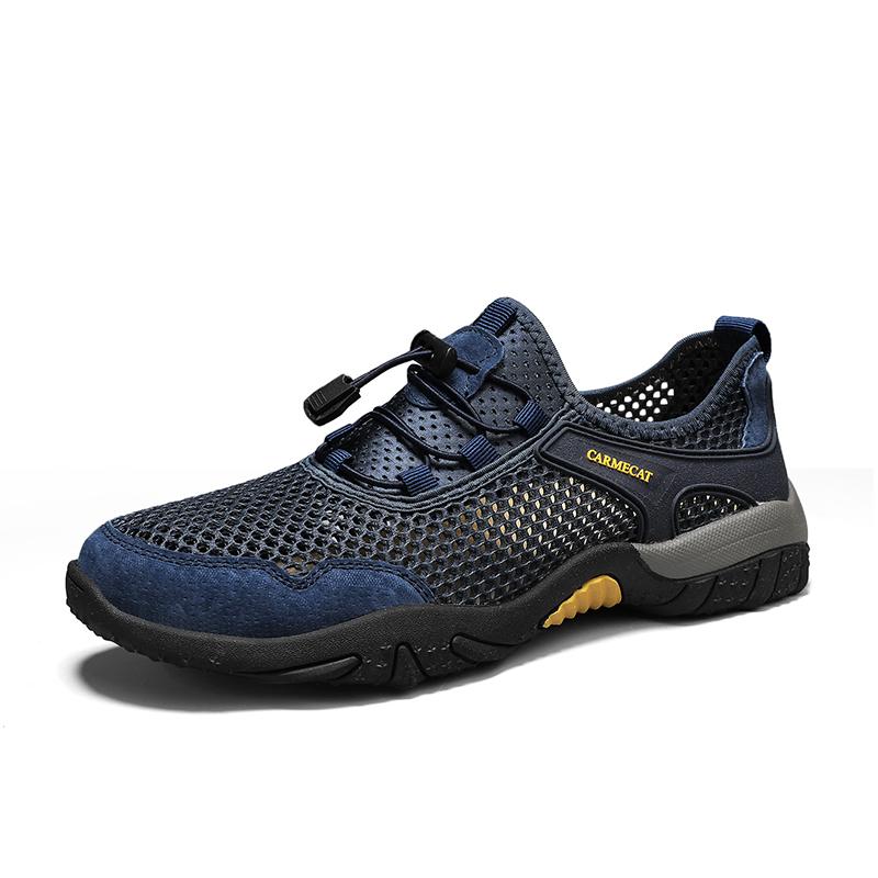 Fashion Outdoor Mesh Men Sneakers Slip On Men Loafers Breathable Summer Casual Shoes For Men Lightweight Camping Hiking Shoes