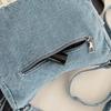 Cute Horse Embroidered Denim Crossbody Bag Multi Pocket Casual Shoulder Bag for Women