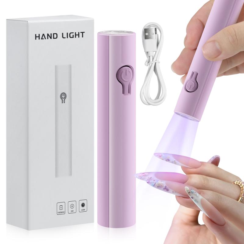 1Pcs Convenient Handheld Nail Dryer Lamp UV/LED Nail Curing All Gel Polish Nail Art Tool USB Rechargeable Quick Dry Nail Lamp фиолетовый