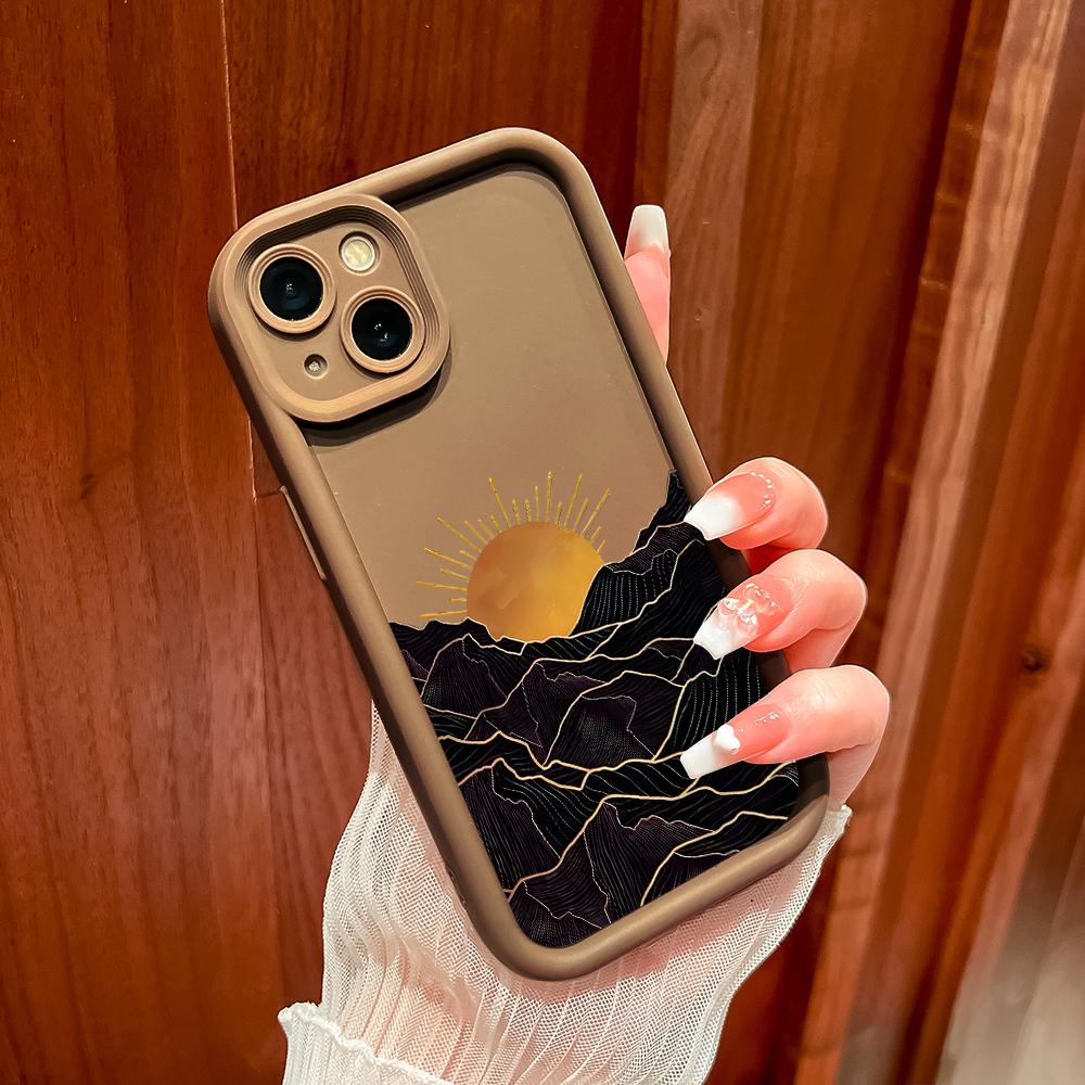 Soft Silicone Square Ladder Printing Pattern Phone Casing Full Cover Camera Shockproof Protection Rubber Case for Samsung