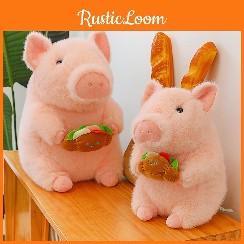 Pig Doodle Hamburger Doll Plush Toy Girl Child Sooth Cute Greedy Gifts Doll