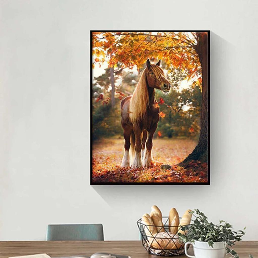 5D-Diamantmalerei zum Selbermachen, Pferd, Kreuzstich-Set, Mosaik-Diamantstickerei, Rose, voller runder/quadratischer Bohrer, Heimdekoration