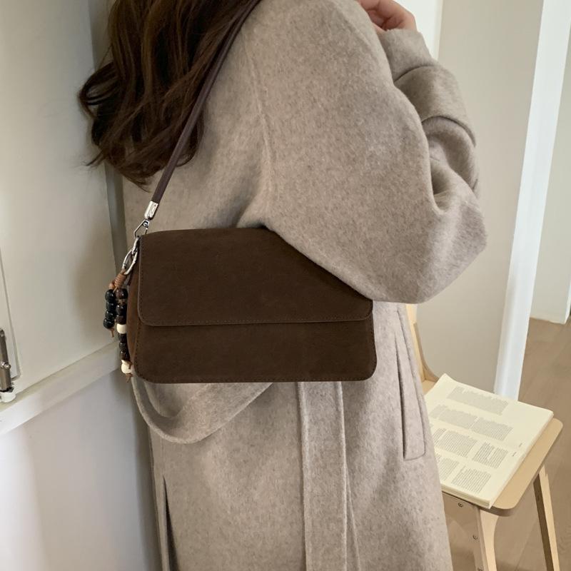Suede bag women's large capacity 2025 new autumn and winter versatile messenger bag single shoulder underarm commuter small square bag