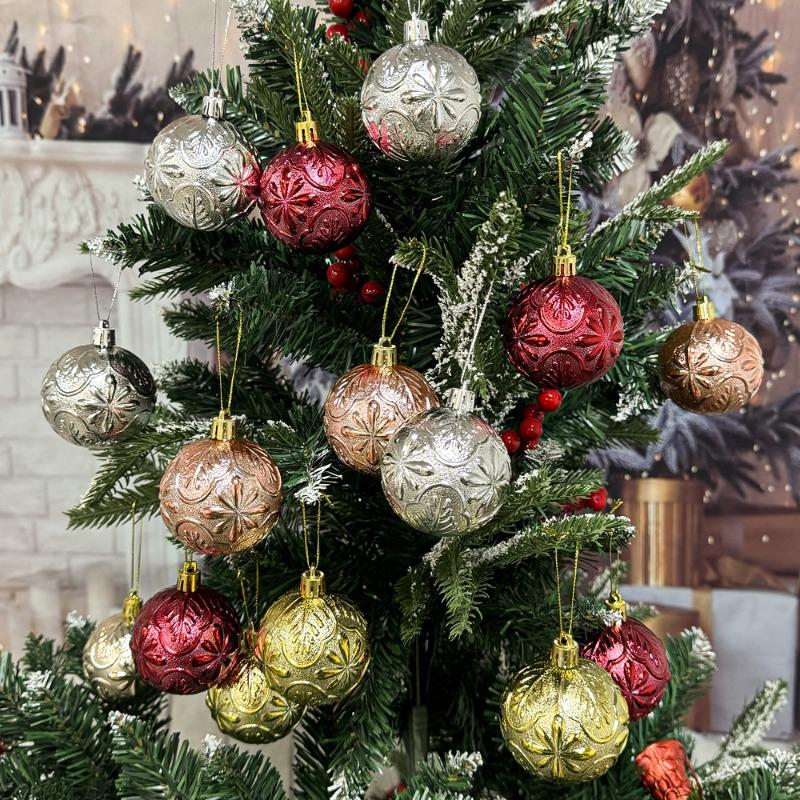 (6Pcs/pack)5cm Firework Electroplated Balls Christmas Tree Hanging Decoration Home Holiday Party New Year Gift Toy Xmas Ornament