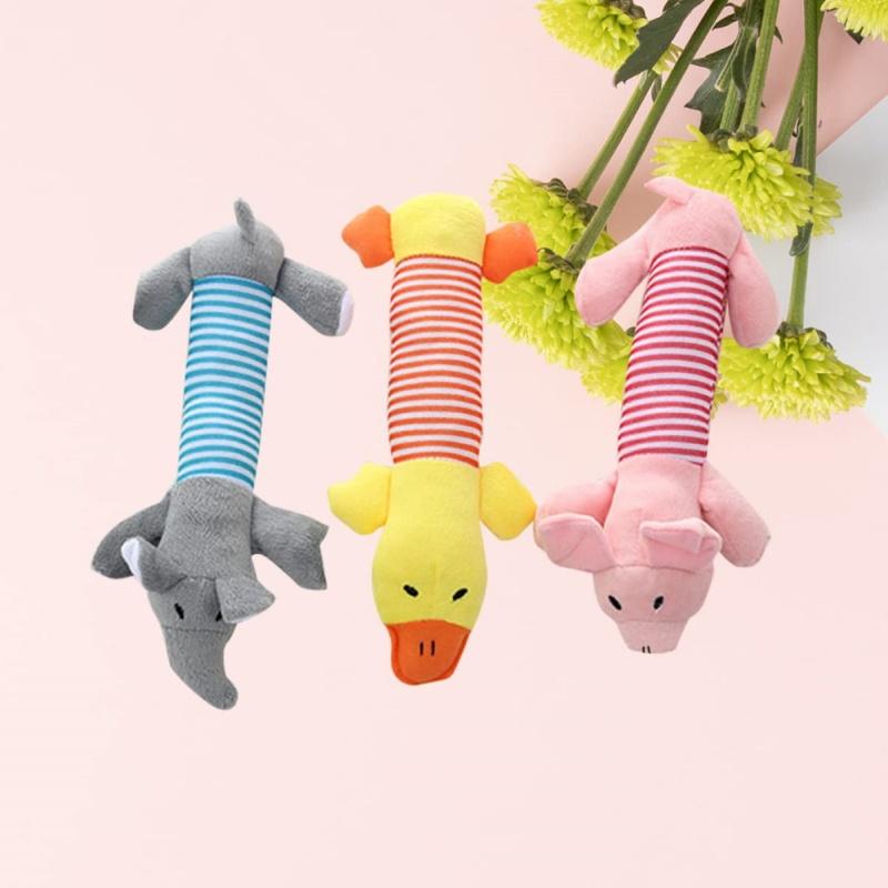 Molar Hundeleke Plysjrekvisita Passer for alle Valp Kjæledyr Squeak Chew Leke Morsom Slitesterk tygge Elefant And Gris Leketøy Kjæledyrsrekvisita Molar