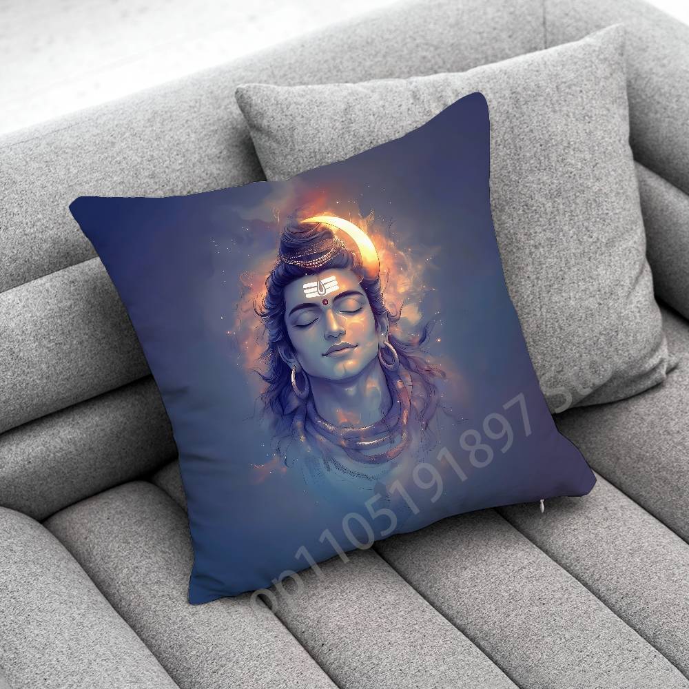 

India Lord Shiva Brahma Vishnu Throw Pillow Case For 55x55cm 40x40cm 45x45cm 50x50cm 30x30cm Square Office Pillowship Cover 30cmx30cm