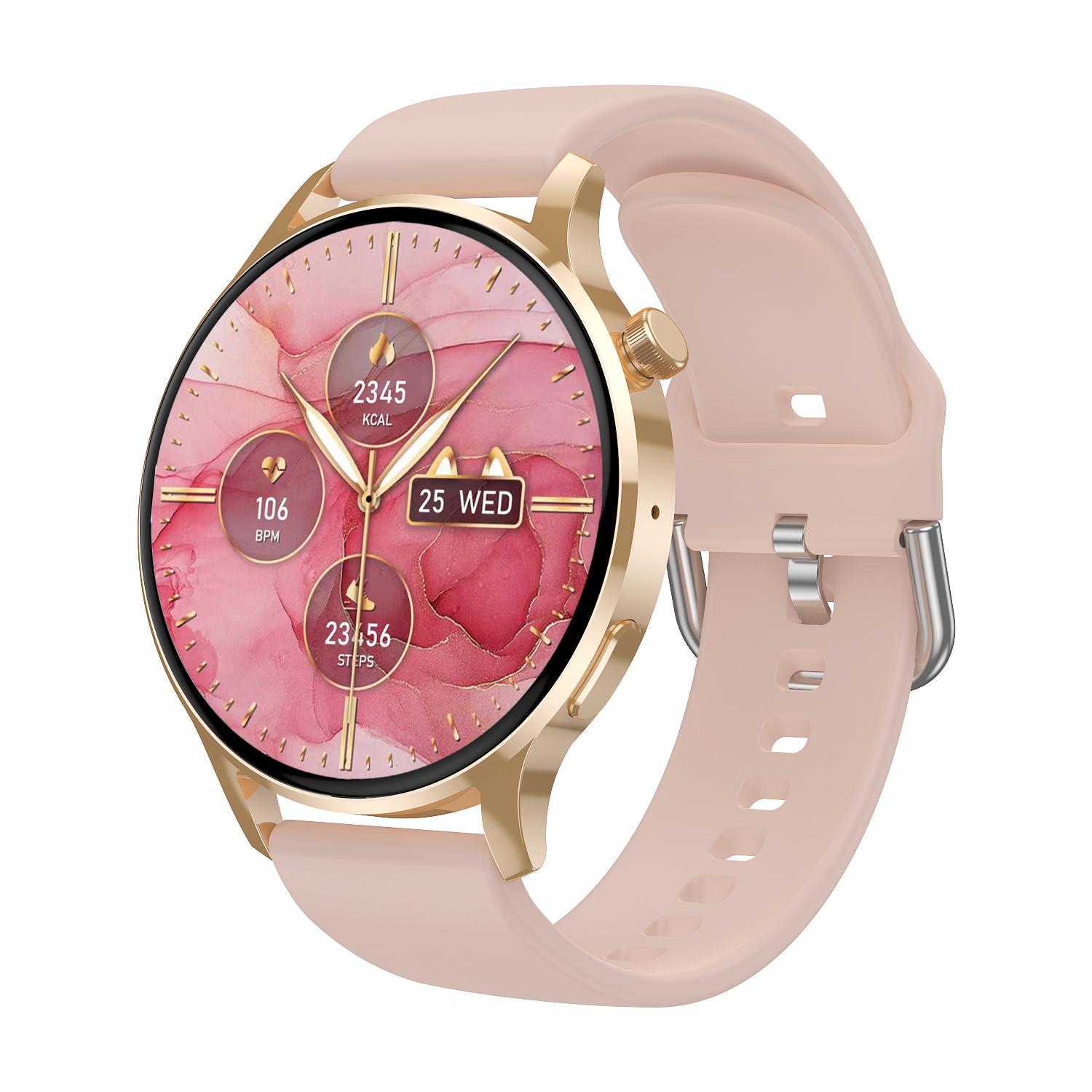 

Smart Watch Women Heart Rate Monitor NFC Smartwatch Ladies Notifucation Smart Voice Call Reminder Wireless Charge Weather Music