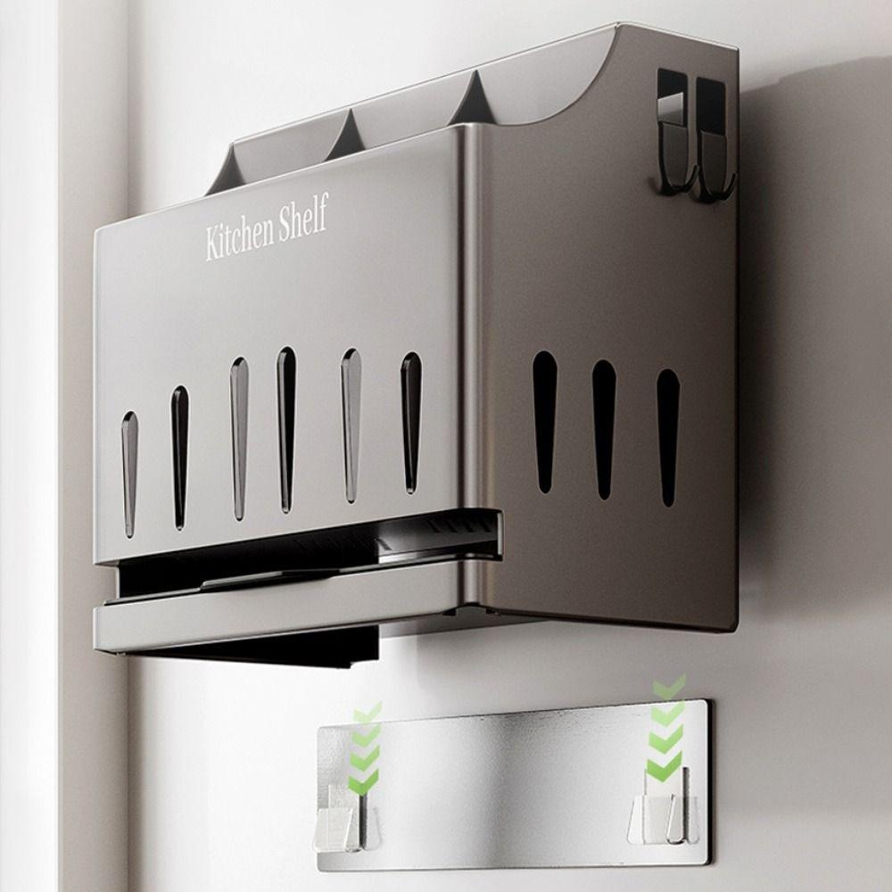 Cu Tava de Scurgere Suport pentru Tacâmuri Oțel Inoxidabil Organizator Lingură Furculiță Raft de Depozitare pentru Cuțite Blat