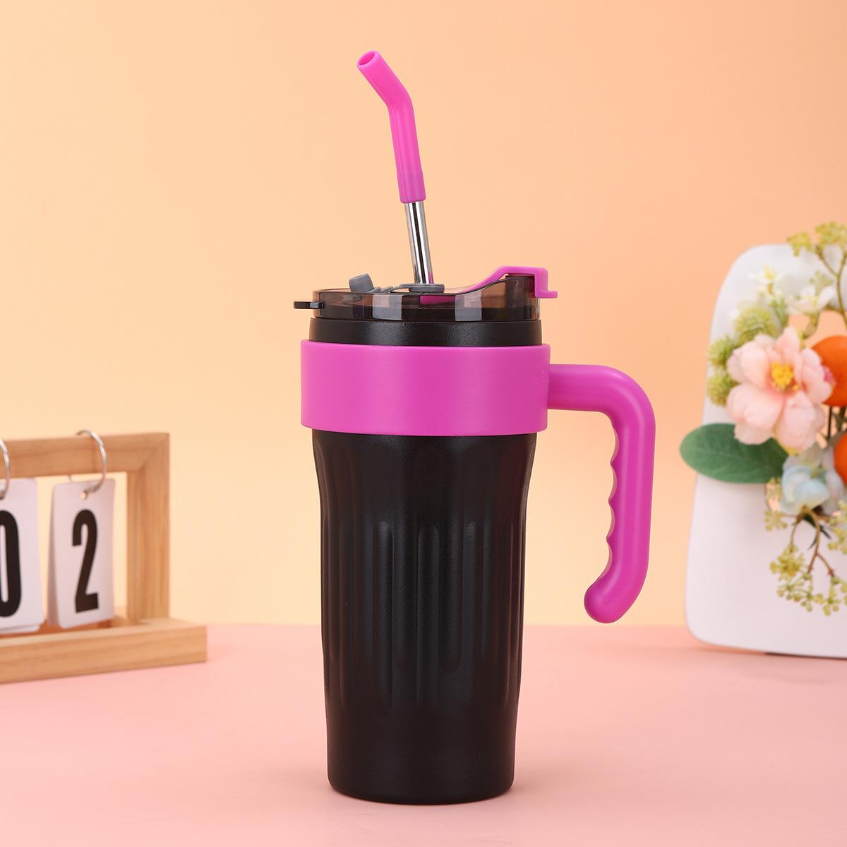 

Новая большая емкость с ручкой из нержавеющей стали термос чашка высокого уровня с соломенным льдом чашка Bully простая автомобильная чашка 860ml