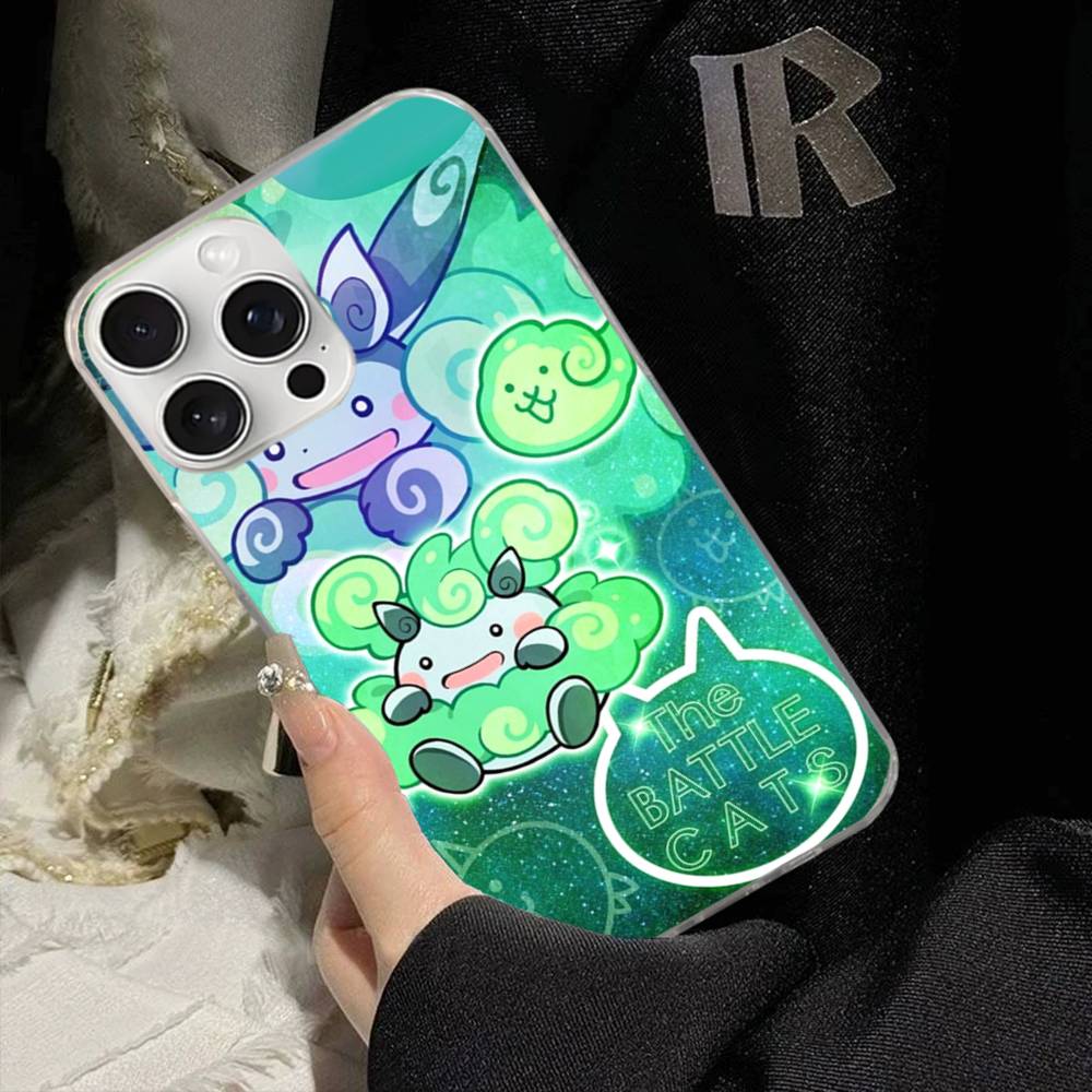 B-Battle Cats Anime Game For IPhone 17 16 15 14 Plus 13 12 11 Pro Max Phone Cover Back Satin Colorful Surface
